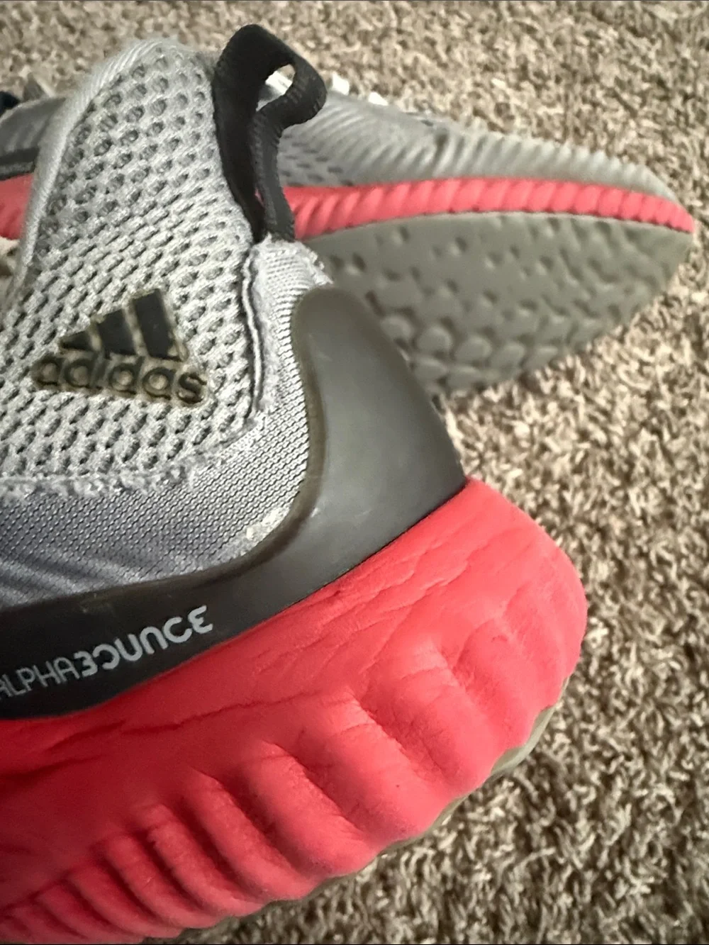 adidas Grey and red Men's Athletic Running comfy Shoes sz 12.5